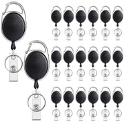 Teskyer Badge Reel, 5 Pack Retractable Badge Holders with Carabiner Belt Clip and Key Ring for ID Card Holder and Keychain