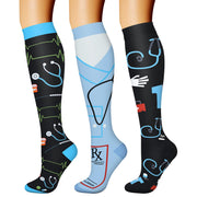 CHARMKING Compression Socks for Women & Men Circulation (3 Pairs) 15-20 mmHg is Best Support for Athletic Running Cycling