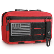 Tactical Molle Admin Pouch Utility Laser Cut EDC Tool Pouch Bag Horizontal Modular Pouches Include US Flag Patch and Keychain