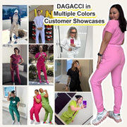 Dagacci Scrubs Medical Uniform Women and Man Scrubs Set Medical Scrubs Top and Pants