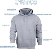 Gildan Unisex Adult Fleece Hoodie Sweatshirt, Style G18500, Multipack