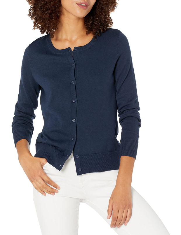 Amazon Essentials Women's Lightweight Crewneck Cardigan Sweater (Available in Plus Size)