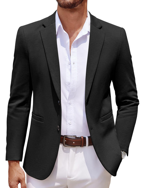 COOFANDY Men's Casual Knit Blazer Two Button Lightweight Sport Coats Suit Jacket