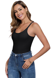 Womens Tank Tops Spaghetti Straps Scoop Neck Ribbed Slim Fitted Summer Workout Camisole Basic Layering Shirts