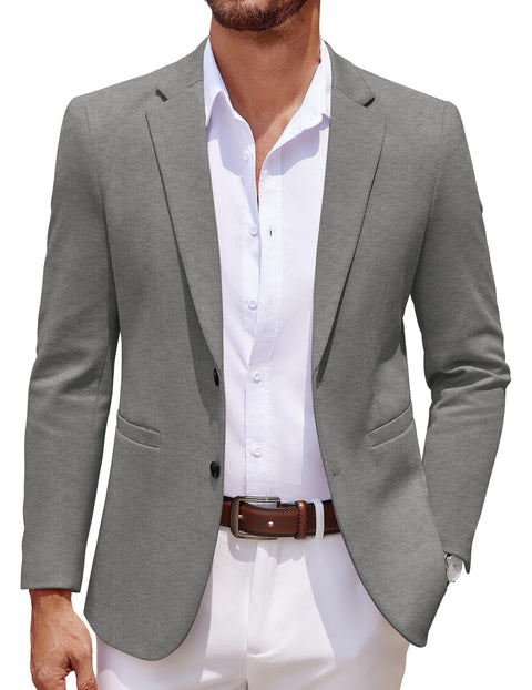 COOFANDY Men's Casual Knit Blazer Two Button Lightweight Sport Coats Suit Jacket