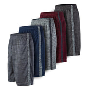5 Pack: Men's Dry-Fit Sweat Resistant Active Athletic Performance Shorts