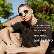 Hanes Men’s X-Temp Short Sleeve Polo Shirt, Midweight Men's Shirt