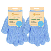 Evridwear Exfoliating Dual Texture Bath Gloves for Shower, Spa, Massage and Body Scrubs, Dead Skin Cell Remover, Gloves with Hanging Loop (1 Pair Heavy Glove)