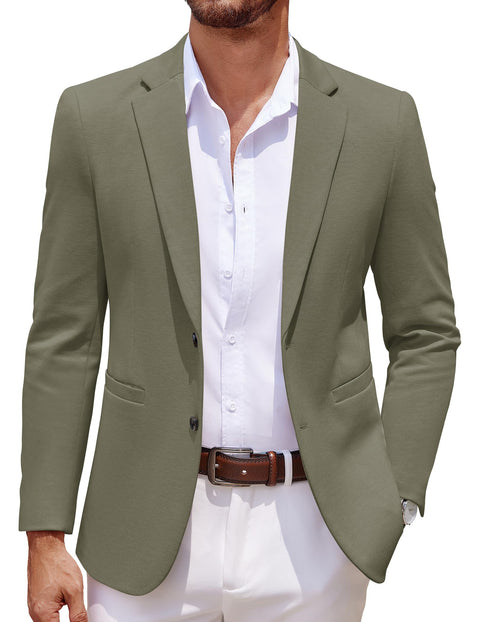 COOFANDY Men's Casual Knit Blazer Two Button Lightweight Sport Coats Suit Jacket
