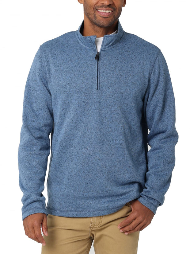 Wrangler Authentics Men's Long Sleeve Fleece Quarter-Zip Sweater