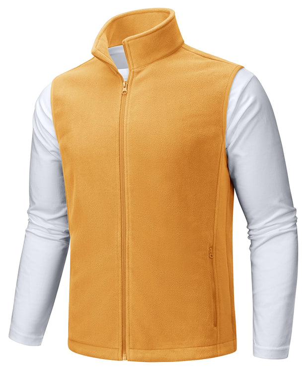 TACVASEN Men's Fleece Vest Zip Up Lightweight Vests Outerwear with Pockets Winter Warm Sleeveless Jacket for Hiking Golf