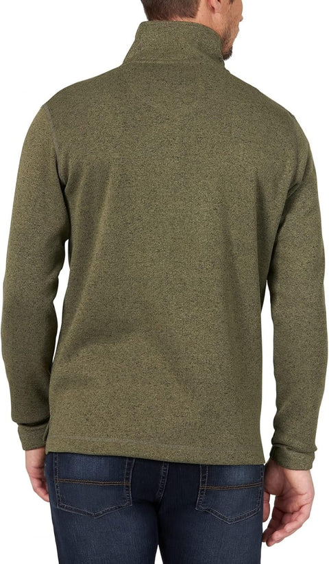 Wrangler Authentics Men's Long Sleeve Fleece Quarter-Zip Sweater