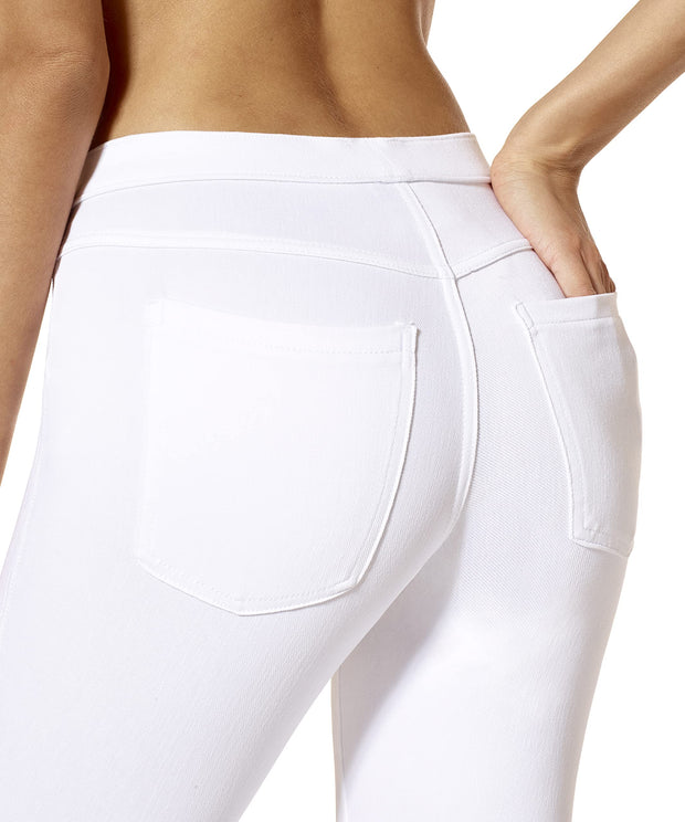No Nonsense Women's Classic Denim Capri Leggings with Pockets, Comfortable Stretch Pull on Pants