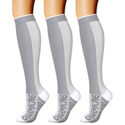 CHARMKING Compression Socks for Women & Men Circulation (3 Pairs) 15-20 mmHg is Best Support for Athletic Running Cycling