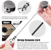 2 Pack Heavy Duty Metal Retractable Badge Holder Reel with Belt Clip Key Ring and Waterproof Vertical Clear ID Card Holder + 2 Extra Carabiner Key Chain Rings, 31 inches Strong Dyneema Pull Cord