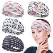 ABAMERICA Headbands with Button for Mask, Wide Nurses Headbands Non Slip Elastic Ear Protection for Women Men Doctors Sweatband Headband (BUTTON- 1 PACK COLOR05)