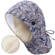 QBA Adjustable Working Cap with Button, Satin-Lined Hat, Cotton Working Hat Sweatband, Elastic Tie Back Hats Unisex