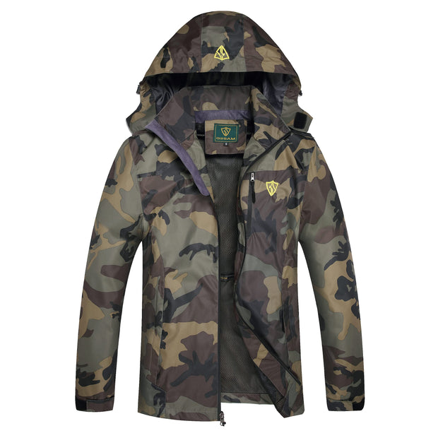 GIISAM Mens Windproof Jacket Waterproof Lightweight Mountain Sport Jacket for Men Hooded Windbreaker Raincoat