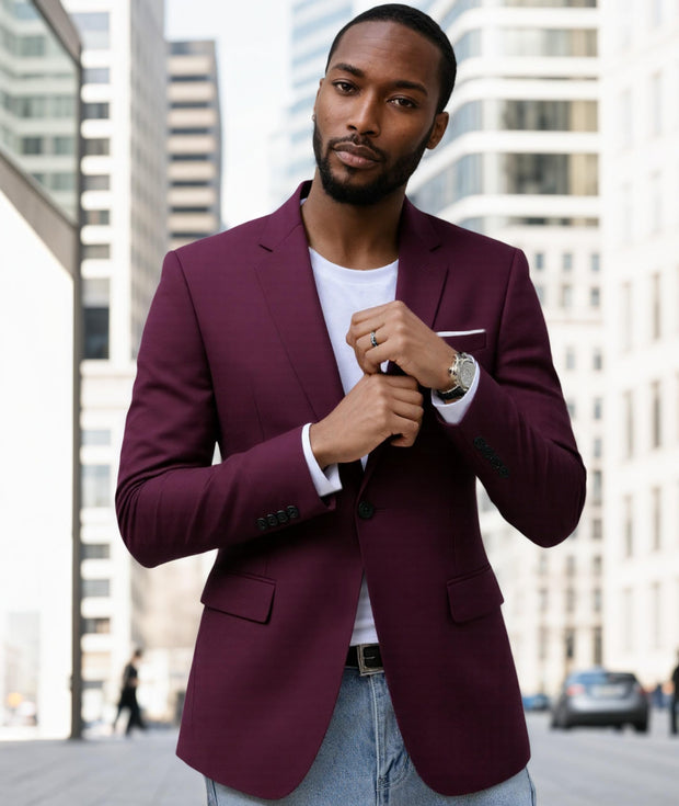 Beninos Mens Blazer Jacket Slim Fit Casual One Button Sport Coats