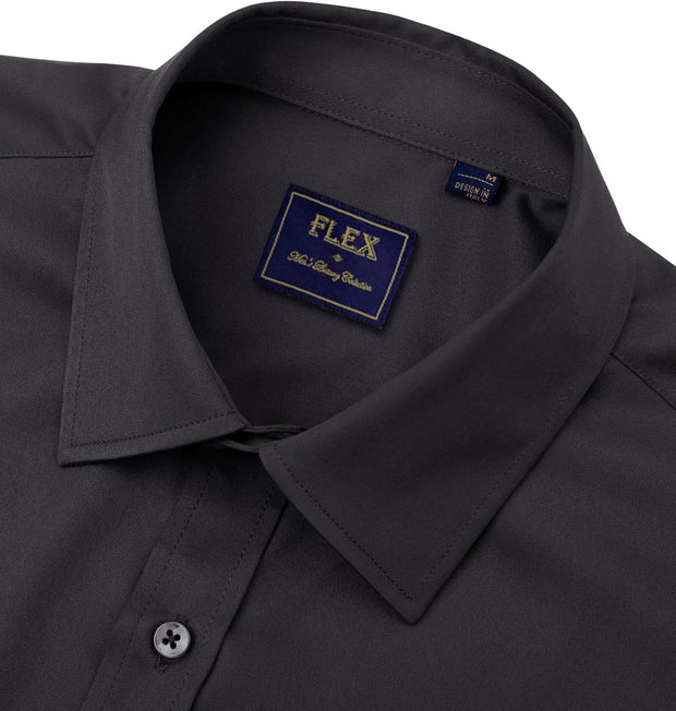 Alimens & Gentle Men's Dress Shirts Long Sleeve Wrinkle-Free Stretch Shirts Solid Formal Button Down Shirt with Pocket