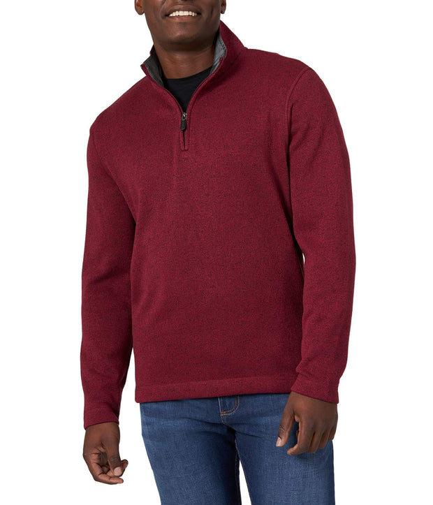 Wrangler Authentics Men's Long Sleeve Fleece Quarter-Zip Sweater