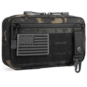 Tactical Molle Admin Pouch Utility Laser Cut EDC Tool Pouch Bag Horizontal Modular Pouches Include US Flag Patch and Keychain
