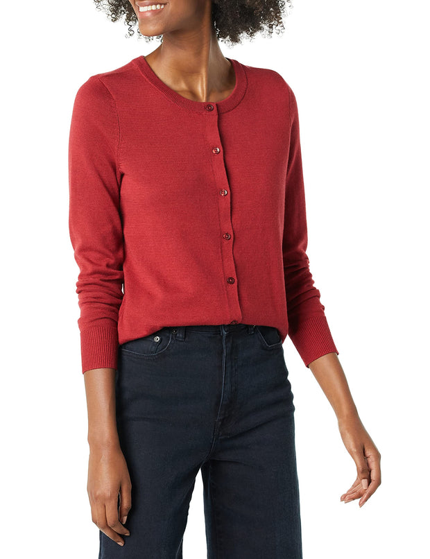 Amazon Essentials Women's Lightweight Crewneck Cardigan Sweater (Available in Plus Size)