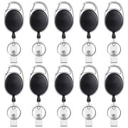 Teskyer Badge Reel, 5 Pack Retractable Badge Holders with Carabiner Belt Clip and Key Ring for ID Card Holder and Keychain