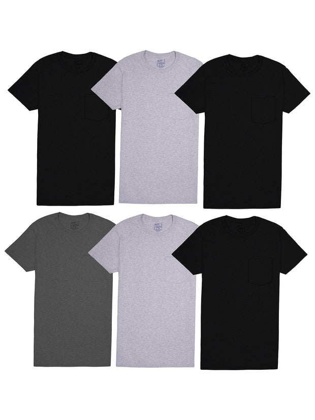 Fruit of the Loom Men's Undershirts, Moisture Wicking & Tag Free, Short Sleeve Crew T-Shirts