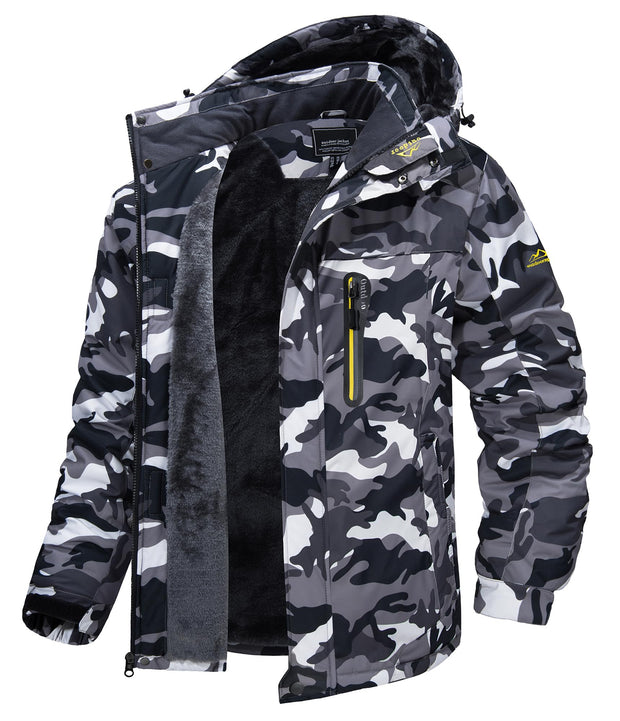 TACVASEN Men's Winter Ski Jacket Waterproof Snow Coats Snowboard Fleece Lining Jacket Warm Parka with Hooded
