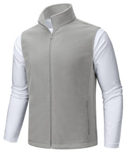 TACVASEN Men's Fleece Vest Zip Up Lightweight Vests Outerwear with Pockets Winter Warm Sleeveless Jacket for Hiking Golf