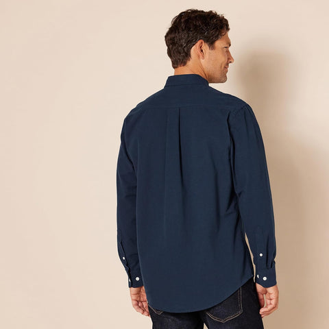 Amazon Essentials Men's Long Sleeve Shirts Casual - Regular-Fit Pocket Oxford