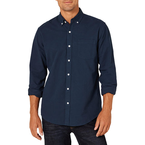 Amazon Essentials Men's Long Sleeve Shirts Casual - Regular-Fit Pocket Oxford