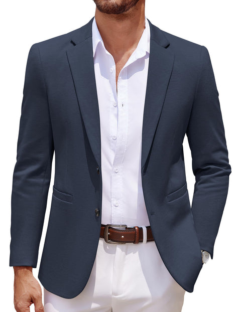 COOFANDY Men's Casual Knit Blazer Two Button Lightweight Sport Coats Suit Jacket