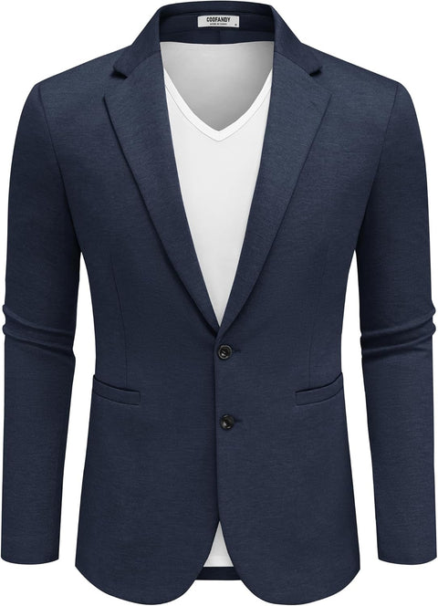 COOFANDY Men's Casual Knit Blazer Two Button Lightweight Sport Coats Suit Jacket