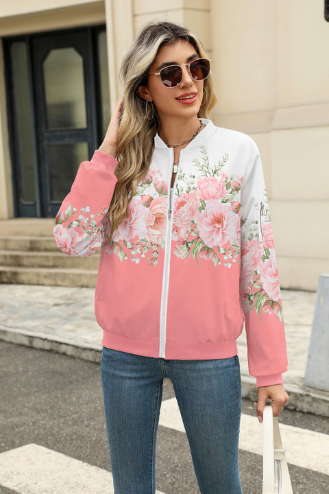 Zeagoo Women's Bomber Jacket Casual Coat Zip Up Outerwear Windbreaker with Pockets S-XXL