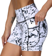 THE GYM PEOPLE Women's High Waist Workout Shorts Breathable Dolphin Split Elastic Lounge Yoga Shorts