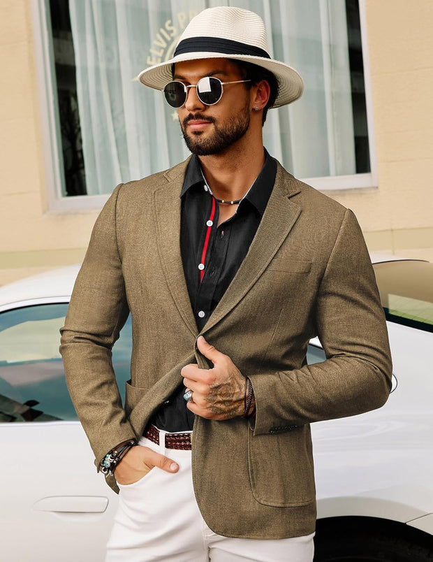 GRACE KARIN Men's Casual Blazer Suit Jackets 2 Button Lightweight Sport Coats