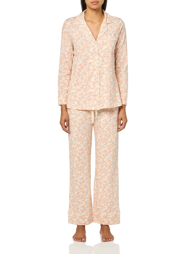 Amazon Essentials Women's Cotton Modal Long-Sleeve Shirt and Full-Length Bottom Pajama Set