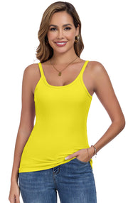 Womens Tank Tops Spaghetti Straps Scoop Neck Ribbed Slim Fitted Summer Workout Camisole Basic Layering Shirts