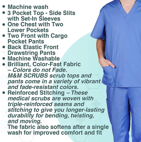 Natural Uniforms Comfortable Fit Men's Workwear Uniform 8 Pocket Top and Pant Set