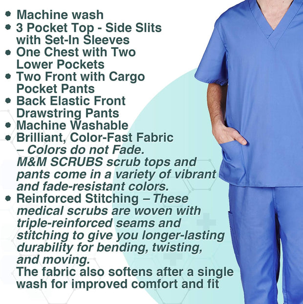 Natural Uniforms Comfortable Fit Men's Workwear Uniform 8 Pocket Top and Pant Set