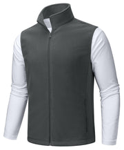 TACVASEN Men's Fleece Vest Zip Up Lightweight Vests Outerwear with Pockets Winter Warm Sleeveless Jacket for Hiking Golf