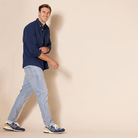 Amazon Essentials Men's Long Sleeve Shirts Casual - Regular-Fit Pocket Oxford