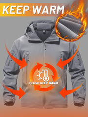 TACVASEN Men's Special Ops Military Tactical Rain Jackets Winter Warm Fleece Softshell Hooded Raincoat Snowboard