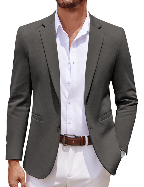 COOFANDY Men's Casual Knit Blazer Two Button Lightweight Sport Coats Suit Jacket