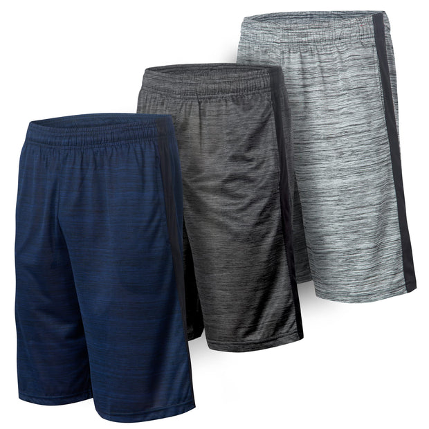 5 Pack: Men's Dry-Fit Sweat Resistant Active Athletic Performance Shorts