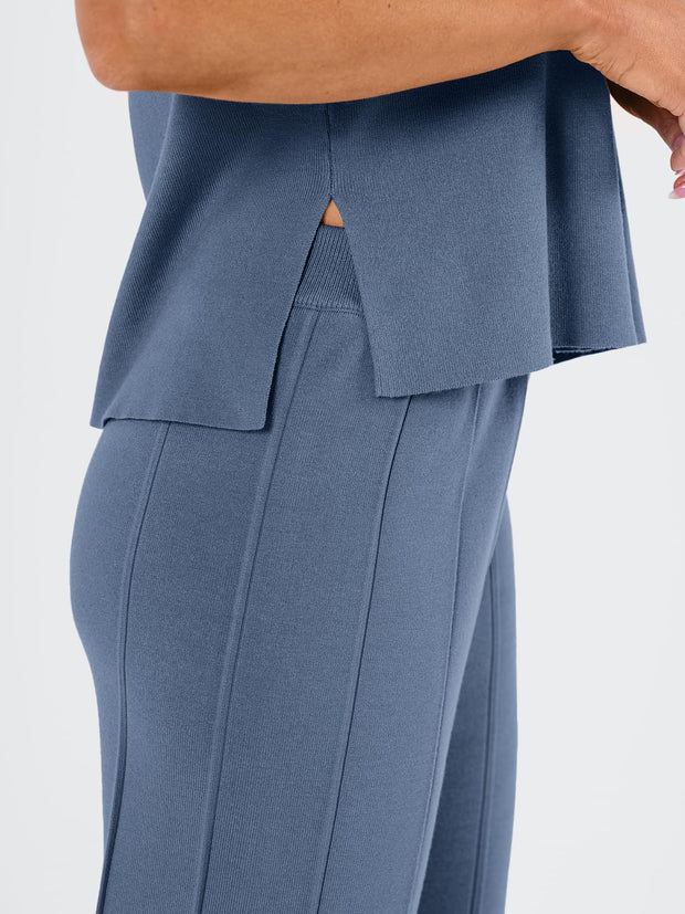 LILLUSORY 2 Piece Sets for Women Summer Vacation 2025 Lounge Outfits Matching Two Pcs Spring Knit Tracksuits Sweat Suits