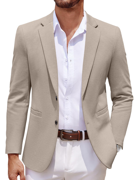 COOFANDY Men's Casual Knit Blazer Two Button Lightweight Sport Coats Suit Jacket