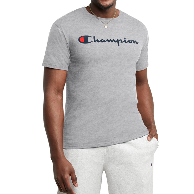 Champion Men's T-Shirt, Classic Graphic T-Shirt, Soft and Comfortable T-Shirts for Men, Script Logo (Reg. or Big & Tall)